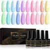 Shining She Smalto Semipermanente,10 Colori Pastello Multilorato Smalto Semipermanente Unghie,Smalto Unghie Soak Off UV/LED Gel per Unghie per Nail Art Femminile Di Famiglia,8ML