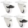 WAGNER design yourself WAGNER 02222604 girevole trasporto/Ruota per mobili con freno e piastra a vite, Set di 4-Bianco, (Ø) 25 mm