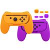 FYOUNG Controller Grip Compatibile con Joy Con Staffa per Switch & Switch Modello OLED con tappi Joystick, Superficie in gomma Impugnatura Comfort per Joy Con Controller Accessori - Arancione/Viola