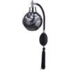 GILDE Flacone di profumo in vetro con pompa a sfera - accessorio decorativo per il bagno degli ospiti WC - regalo per la festa della mamma - in vetro trasparente fumo nero - altezza 12 cm