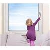 ISI SAFE Sicurezza per bambini per finestre, senza forature, montaggio senza attrezzi, sicurezza per finestre, sicurezza per balcone, blocco senza danni - 2 pezzi (trasparente)