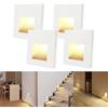 Arotelicht 4 x Lampada da Parete a LED ad Incasso, Plastic, per 60mm Scatole di Commutazione, 230V (Bianca /1.5W, Bianca calda NO Sensore)