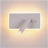 AIRTWESD Applique da comodino orientabile LED Lampada da Parete camera da letto Faretto da camera da letto luce per la lettura (3W + 9W 3000k)