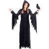 W WIDMANN MILANO Party Fashion - costume da regina scura per bambini, abito con cappuccio, regina gotica, costumi in maschera