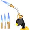 Yontwe Kit torcia a propano ad alta intensità GJ-8000 Trigger Start MAPP Torcia a gas con autoaccensione e torcia per saldatura con manopola in ottone con 3 ugelli per attacco filettato MAPP CGA600