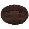 SPRINGOS - Cuccia per cani, rotonda, in pelliccia sintetica, confortevole, con fondo antiscivolo (90 cm, marrone)