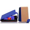 Cadorabo Custodia per Nokia Lumia 925 in BLU MARINA - Protezione in Stile Flip di Similpelle Strutturata - Case Cover Wallet Book Etui