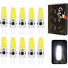 BVCL G4 lampadine LED, 3W G4 lampadine a LED, Bianco Freddo 6000K 270LM, Sostituzione per 30w alogena, AC/DC 12V-24V, Senza sfarfallio dimmerabile, 10pcs