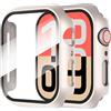 Diruite 2 Pezzi Cover per Apple Watch SE 3/2/1 /Series 6 5 4 44mm Vetro Temperato Pellicola Protettiva,PC Rigido Case Protettiva Ultrasottil Custodia,Luce Stellare,44mm