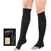 VARCOH Calze Compressione Graduata Donna, Ampi Calzini a Compressione Plus Size (S-4XL) Calze a Compressione Uomo 20-30 mmHg Ginocchio Alto Punta Aperta, Meglio per Migliorare le Vene Varicose