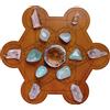 Curawood Crystal Grid Board - Metatron's Cube geometria sacra - Amplify the power of your Crystals - Piastra in legno con griglia di cristallo di diametro 25,4 cm - Stregoneria, Altare Wiccano Rituale
