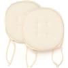 PARAMAISON Cuscini Sedia con Lacci Giunk, Set da 2 pezzi Rotondo, Imbottito, Interni od Esterni, Non Sfoderabile, Ø 40 cm, Vari Colori