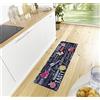 Hanse Home Cook & Clean - Tappeto da cucina con scritta, antiscivolo, facile da pulire, per cucina, corridoio, ingresso, sala da pranzo, 50 x 150 cm