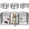 BingoPaw Recinto per Cani 8 Pannelli: Recinto Cuccioli Metallo per Cani da Esterno Recinzione di Rete Metallica Recinto Modulare per cani Animali da Casa Giardino Nero da Interno Campeggio