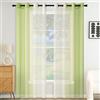 EMEMA Tende Voile Trasparenti Occhielli Sfumato per Soggiorno Camera da Letto Bagno Cucina Camera da Bambino Tenda Finestra Balcone Casa con 2 Pannelli 140 x 215 CM Verde