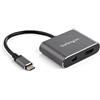 StarTech.com StarTech.com Adattatore multiporta USB-C a Mini DisplayPort o HDMI - 4K 60Hz HDR - Convertitore 2-in-1 USB type C a HDMI o mDP (CDP2HDMDP) - Adattatore video - 24 pin USB-C maschio a HDMI, Mini DisplayPort femmina - 20.5 cm - grigio spazio -