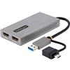 StarTech.com StarTech.com Adattatore USB 3.0 a HDMI, Scheda Video Esterna USB 3.0 a Doppio HDMI (1x 4K30Hz/1x 1080p), Cavo da 11cm, Convertitore Dongle USB-A/C per 2 Monitor HDMI - Win/Mac (107B-USB-HDMI) - Adattatore video - USB Tipo A, 24 pin USB-C mas