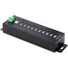 StarTech.com StarTech.com 10-Port Industrial USB 2.0 Hub, Rugged USB Hub w/15kV Air/8kV Contact ESD Level 4 Protection, DIN/Wall/Desk Mountable USB-A Hub, Multiport USB Hub with Locking Ports - Metal Construction (USB210AIND-USB-A-HUB) - Hub - …