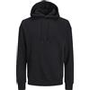 JACK & JONES Felpa Basica con Cappuccio e Tasche Frontali. (XL, Nero)