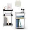 Furinno Just Tavolino Turn-N-Tube a 3 livelli, Confezione da 2, Bianco (Espresso)/Bianco