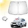 BIBIBO Parasole Auto per Parabrezza Compatibile con T-Roc SUV 2017-2024, Protezione Solare Pieghevole con Rivestimento Anti-UV, Alta Qualità, Facile da Riporre