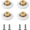UFURMATE Rullo per Doccia, 4 Pulegge in Rame per Porta del Bagno in Vetro, Guide Scorrevoli, Parti di Ricambio Fai Da Te (Diametro 19,6 mm)