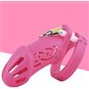 Kutocesy Chastity Cage Uomo Gabbia Pene Silicone Bdsm Sissy Cintura Castità Maschile Per Giochi Erotitici Sexy Per Coppie (Large,Pink)