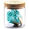 Amoroses Bijou - Rosa Stabilizzata Eterna con calice placcato oro 24K in barattolo di vetro | Idea Regalo (Rosa Azzurro Tiffany)