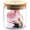 Amoroses Bijou - Rosa Stabilizzata Eterna con Calice Placcato Oro 24K in Barattolo di Vetro | Idea Regalo Bimba Battesimo Bebè (Rosa)
