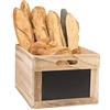 SECURIT - Cassetta in Legno Portamenu - Scatola Portaoggetti - 20 l | Colore Marrone Chiaro - 2 Lavagne Laterali - Maniglie Integrate - Kit di Montaggio Incluso
