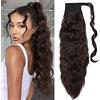 SEGO Extension Coda Capelli Clip Ricci Ponytail Coda di Cavallo Extensions Fascia Unica Finta Posticci Donna 50 cm-ricci Castano Scuro