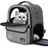 Pecute Zaino Trasportino per Cani e Gatti, Borsa Leggera ed Elegante con Tasche Portaoggetti, Zaino Traspirante in Grigio - Ottimo Regalo per i proprietari di Animali Domestici,Grigio