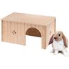 Ferplast Casetta per Conigli, Accessorio Gabbia per Conigli, con Tetto Piano e Fori di Aerazione, in Kit di Montaggio, 52 x 31 x h 26 cm, SIN MAXI Casa Casetta Legno Coniglio, Conigli Ariete
