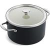 KitchenAid Steel Core Enamel Casseruola in acciaio smaltato, 24 cm/6 l, con coperchio, in smalto ingegnerizzato tedesco, a induzione, adatto al forno, lavabile in lavastoviglie, nero opaco