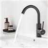Auralum Rubinetto per lavabo, nero opaco, girevole a 360 gradi, con tubo di espansione da 60 cm, miscelatore monocomando in ottone per bagno/piccolo lavello da cucina