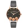 Olivia Burton Orologio Analogico al Quarzo da donna con cinturino in pelle Nero - OB16CH05