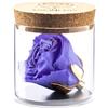 Amoroses Bijou - Rosa Stabilizzata Eterna con calice placcato oro 24K in barattolo di vetro | Idea Regalo (Rosa Violetto)
