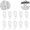Closhion Ganci per tende in plastica bianca per porta, finestra, fettuccia per testata tende, ganci per drappeggi, confezione da 100, 2,8 x 1,2 cm