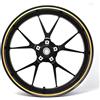 Finest Folia Striscia decorativa autoadesiva per cerchioni di ruote da 0,7 cm, con strumento di montaggio, per moto, auto, bicicletta, decalcomania universale decorativa per ruote da 16, 17, 18, 19 (Oro)