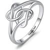 Globart Personalizzato inciso nome personalizzato argento sterling anelli d'amore per le donne doppio anello di cuore nodo di amicizia promessa delle donne i suoi migliori amici