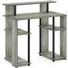 Furinno JAYA Scrivania per computer dal design semplice, Rovere Francese/Nero