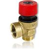 GOLDMAN SERVICE Valvola di sicurezza per caldaia per sollievo dalla pressione Premium G1/2 '' (3Bar DN15) - Installazione compatibile con caldaie delle principali marche