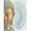 DPHERO Kit di Pittura Diamante Buddha per Adulti, Mandala 5D per Bambini Principianti, Religione Pittura Diamante Rotonda Completa, DIY Dipingi Con Diamanti Gemma Buddha 12x16 Pollici