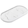 Luxspire Vassoio in Resina, Vassoio Ovale Portaoggetti per Bagno, Vassoio Decorativo, Organizzatore per Tessuti Candele Sapone Shampoo Profumi Asciugamano Pianta, Marmo Bianco