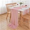 AOKSUNOVA Runner da tavolo chiffon rosa antico 300x75 cm lavabile | Runner da tavolo in chiffon poliestere, morbido e fluido, lavabile, ideale per matrimoni e decorazioni eleganti
