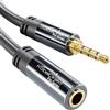 KabelDirekt - 0,5 m Cavo di Prolunga Jack 3,5 mm (Cavo di Prolunga Aux, Jack Audio Stereo, Connettore 3.5mm, 4 Contatti Maschio su 4 Contatti Femmina, prolunga per headset)