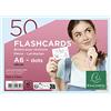 Exacompta - Cod. 10352E - 1 confezione da 50 Flashcards sotto pellicola + anello - bristol dots perforati - Formato A6 - Blu