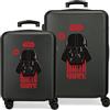 Star Wars Squad Darh Vader, Set di Valigie, 55/65 cm Rigido ABS Chiusura a Combinazione Laterale 56L 6 kg 4 Doppie Ruote, Nero (Darth Vader)