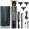 LOPHE Tagliacapelli Uomo Professionale, Cordless Hair Trimmer T-Blade Tagliacapelli Uomo Kit con 2 Pettini, Tagliacapelli da Uomo USB Ricaricabile Schermo LED per Uso Domestico, Barbiere(A)
