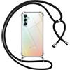 Pnakqil Custodia con Cordino Cover per Samsung Galaxy A34 5G Girocollo Collana Cordoncino Collo Cordini Laccio Tracolla Catena Silicone Protettiva Trasparente Custodia per Samsung A34 5G Cover, Nero